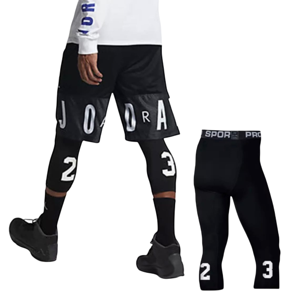 Компрессионные штаны 23 черные 3 4